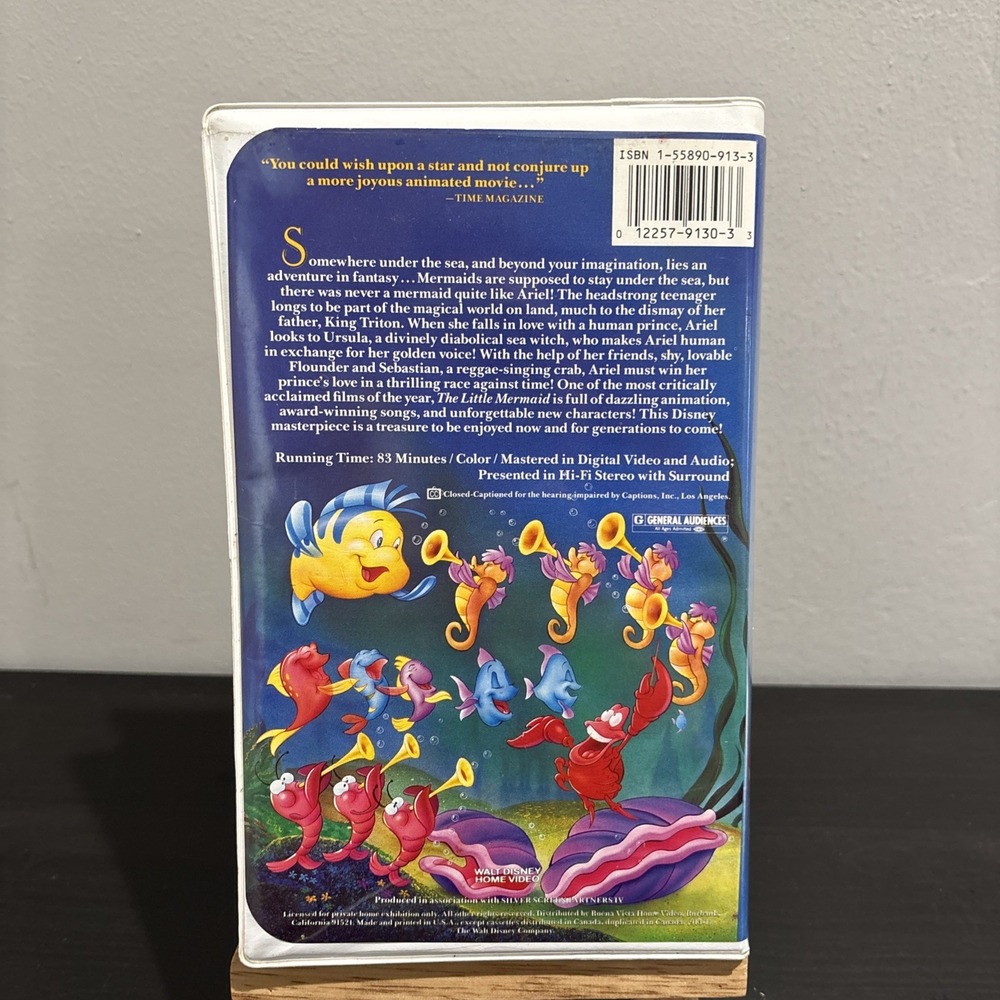 Disney The Little Mermaid (VHS, 1989) Banned Cover THE CLASSICS Black Diamond - Picture 3 of 10